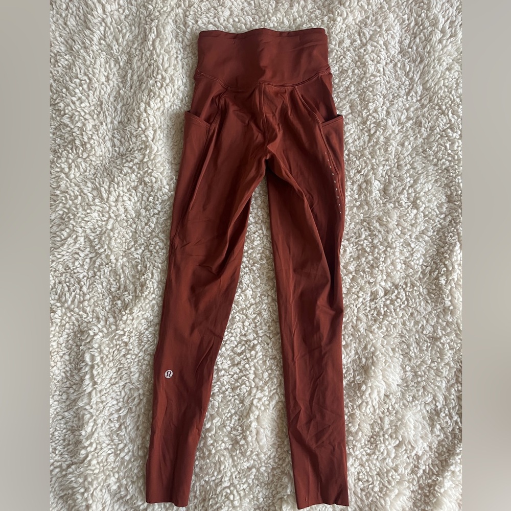 Lululemon Athletica Fast n Free 25” High-Waisted Leggings Size 0 Copper Brown